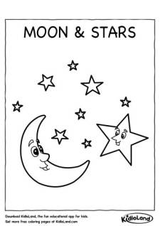 Moon and Star Coloring Page
